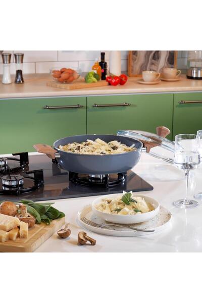 Schafer Fiesta Ceramic Flat Pot 28 Cm-Black