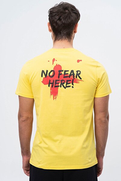 No Fear Ανδρικό μπλουζάκι με κοντό μανίκι με λαιμόκοψη Mustard.m50047