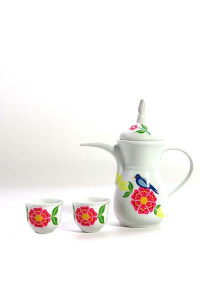 DEDEMİN EMAYELERİ Hand Painted Mirra Set