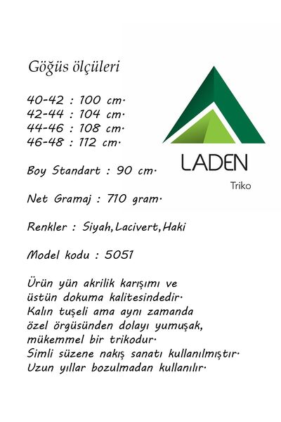 Laden Navy Blue Pearl Knitwear Cardigan - Embroidery Detailed, Zippered, Long Winter Mother Sweater