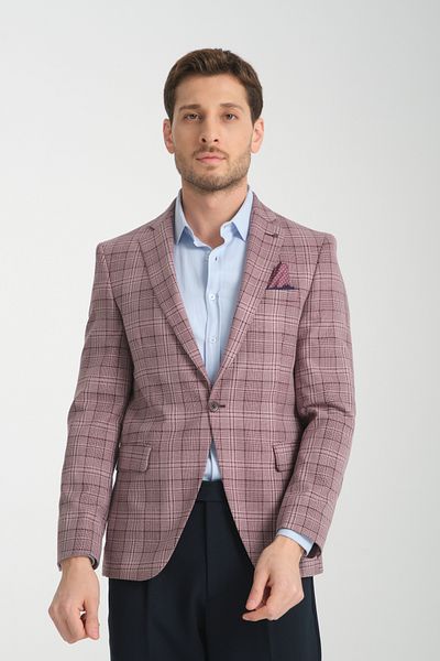 Frappoli Λεπτό καρό Slim Fit Slim Fit Ανδρικό σακάκι Blazer