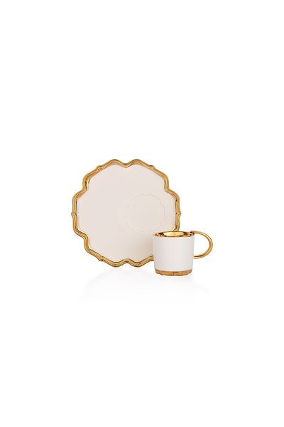Schafer Goldie 6-Person White Cup Set - 12 Pieces