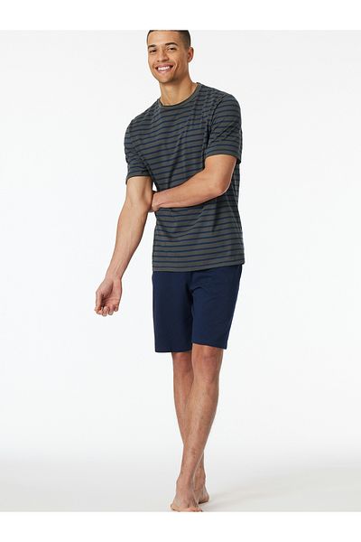 Schiesser Pyjama Schlafanzug Kurz - Casual Essentials Schlafanzug Schlafmode Bequem