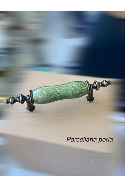 Porcellana Perla (6,4 سم) - مقبض أثاث معدني من البورسلين مقبض خزانة درج مطبخ مقبض للأطفال -asos64mm -stk3292