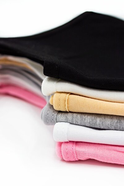 Öts Girl's Colorful 6-Piece Non-Pad Training Bra, Cotton Flexible Bustier, Young Girl's Half Tank