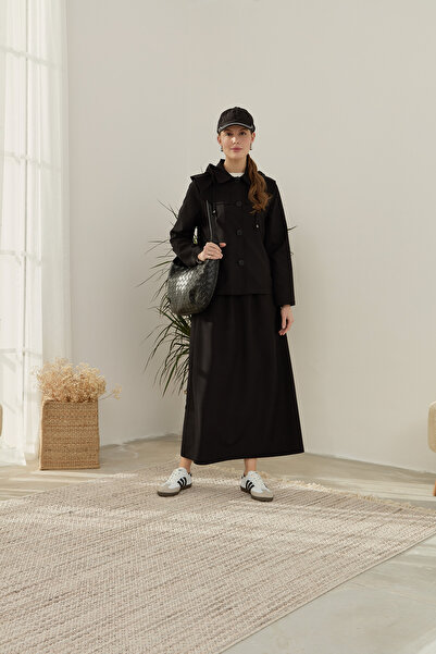 Fatma Atasoy Gathered Trench Skirt Black