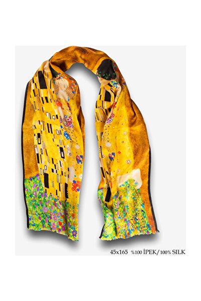 Galiga Klimt - Kiss %100 İpek Fular 45x165cm "Art On Silk"