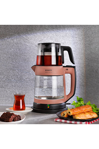 Schafer Optimal Elektrikli Cam Çay Makinesi-rosegold