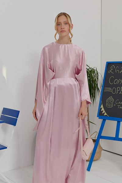 Fatma Atasoy Double Pleat Pink Evening Dress