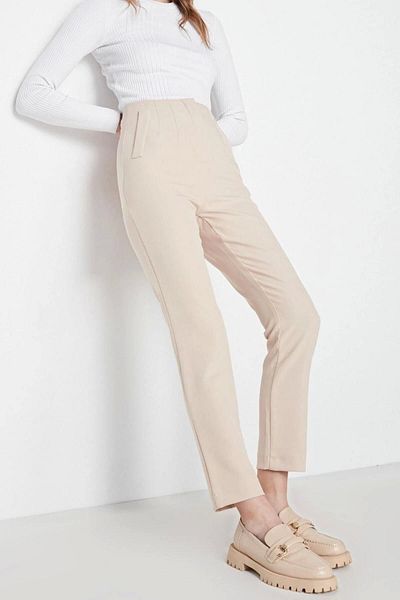 FRM High Waist Ankle Length Pants - Wide Leg Woven Cigarette Pants, New Fashion with Dart