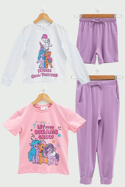 for you kids 4-Piece My Little Ponny T-shirt Shorts Pants Lilac Set