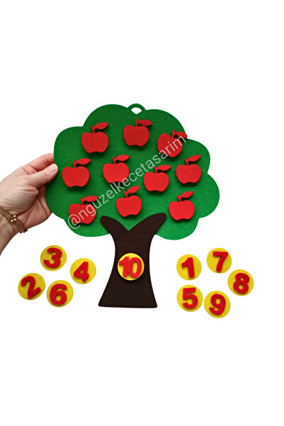 KECENGUZELTASARIM Elma Ağacı Eğlenceli Erken Matematik Sayıları Öğrenme Keçe ...