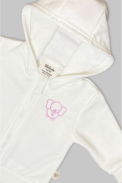 Lilalinda Baby/Child Embroidery Detailed Zippered Sweatshirt