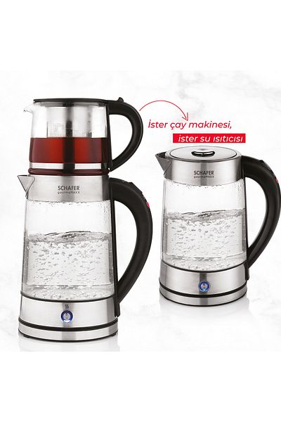 Schafer Gourmemaxx 4 Pieces Transparent Glass Tea Kettle