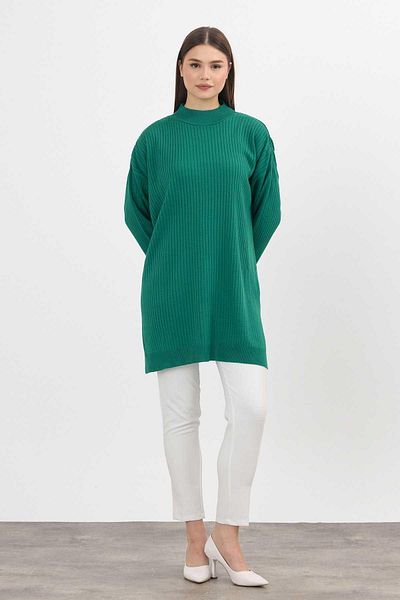 Rays Benetton Green Corded Tunic - 22131 Slit Detail