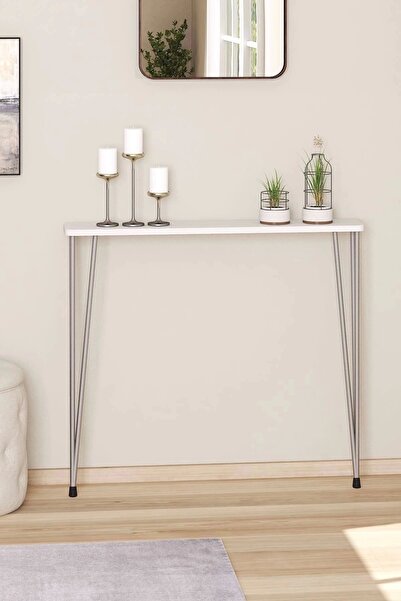 Pinhal Home 120 cm Oval Kenar Petek Üstü Dresuar Gümüş Ayak