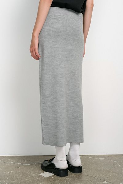 Fatma Atasoy Steel Knitted Gray Knitwear Skirt