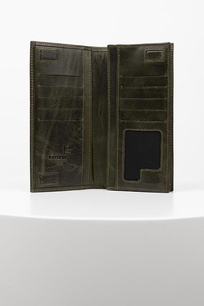 BAYDERİ Junias Genuine Leather Magnet Wallet with Phone Chamber