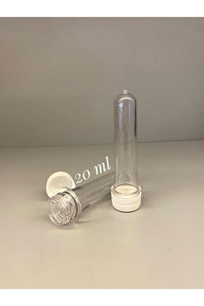 Erbaşlar 10 Adet 20 ml Deney Tüpü,test,laboratuvar,davetiye Şişesi,(PLASTİK BEYAZ KAPAKLI) Pet