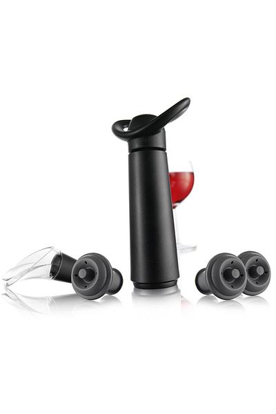 Vacu Vin Concerto Black Wine Vacuum Set - 1 Pump, 3 Stoppers, 1 Serving Apparatus (Boxed)