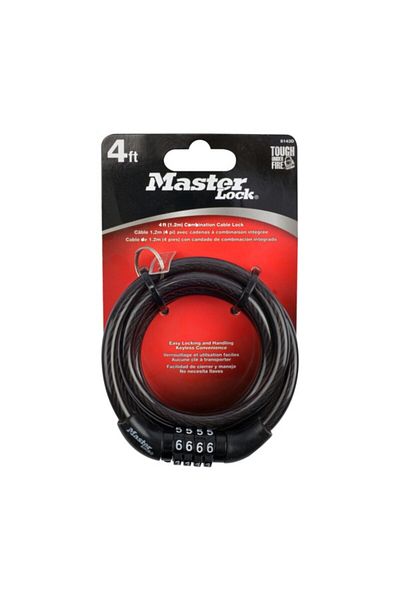 Master Lock Bicycle Combination Lock Black 4 x 5/6ft