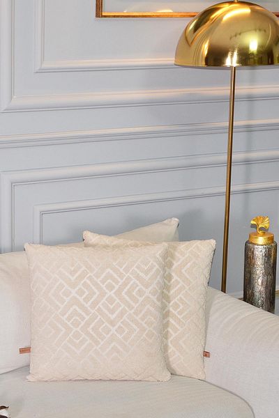 BİRHOME Διακοσμητική μαξιλαροθήκη Evita Jacquard Special Design 2 τεμαχίων 43x43 cm (ΜΠΕΖ)