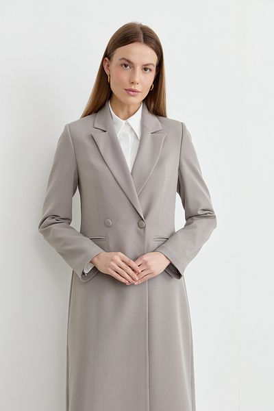 Fatma Atasoy Full Length Maxi Jacket Gray