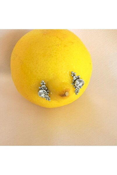 Bylin Titanyum Zirkon Taşlı Memeucu/nipple Piercingi 14 mm 1 Adet