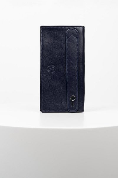 BAYDERİ Junias Genuine Leather Magnet Wallet with Phone Chamber
