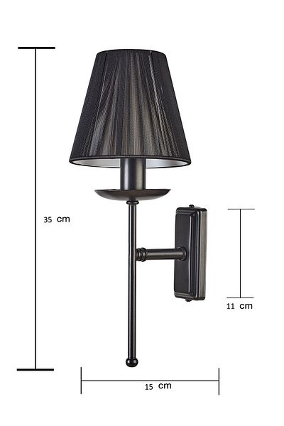 Bozyaka Aydınlatma Eslem Decorative Hat Wall Sconce Black Modern Indoor