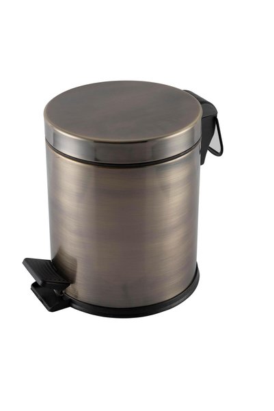 DİZAYNAKS Antik Sarı Bronz Kaplama 5 Lt Pedallı Çöp Kovası