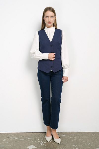 Fatma Atasoy Palazzo Single Navy Blue Vest