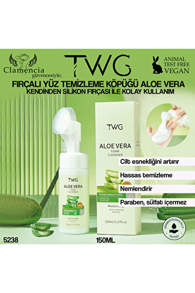 Fırçalı Yüz Temizleme Köpüğü 150ml Aloe Vera
