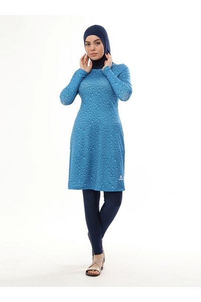 Ranuna Ranuna Patterned Full Covered Hijab Swimsuit - Pattern 6