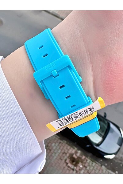 Q&Q Light Blue Unisex Sports Wristwatch with Silicone Cord - 10 Bar Waterproof