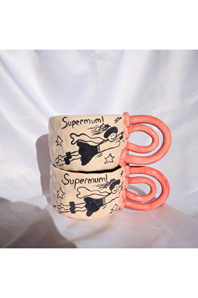 Lily & Loly Ceramics Anneler Günü Özel - Süper Anne Supermum El Yapımı Serami...