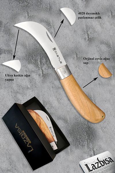 LAZBİSA Lz-K39 Graft Pocket Knife Pruning Pocket Knife Garden Pruning