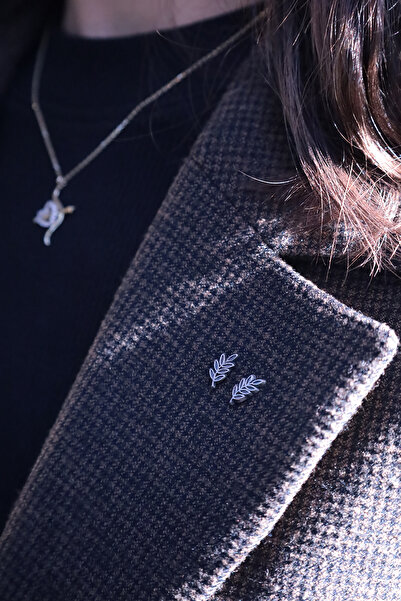 Kuker Madeni Eşya Akasya Dalı Yaka Broşu