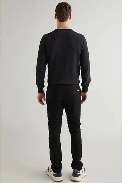 Gant Cotton Pants Men's Black Trousers 1224327t.5