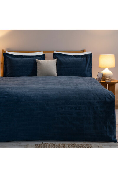 Chakra Especial Çift Kişilik Yatak Örtüsü 240x260 Cm Gece Mavisi