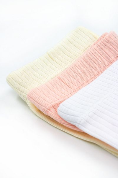 Öts Girl's 3-Piece Rib Ribbed Long Tights (100% Cotton)