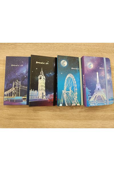 Mikro A6 Ruled 80 Sheets Landscape Pattern Hard Cover Notepad (1 Pcs)