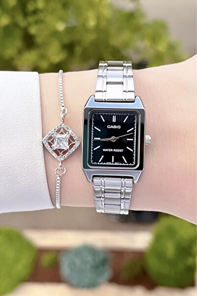 Casio Silver Color Women's Wristwatch with Black Cord