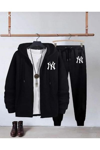 K&S Σετ φόρμας με φερμουάρ Ny printed μαύρο