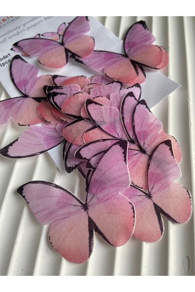 Ege Pastacılık Edible 21Pcs Ready-Made Cut Butterfly Cake Ornament