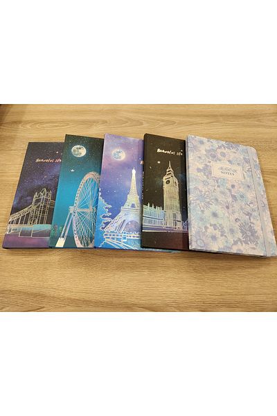 Mikro A5 80 Sheets Ruled Landscape Pattern Hard Cover Notepad (1 Pcs)
