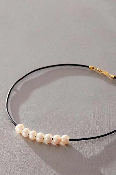 New Obsessions Rustic Pearl Row Chocker Choker Necklace