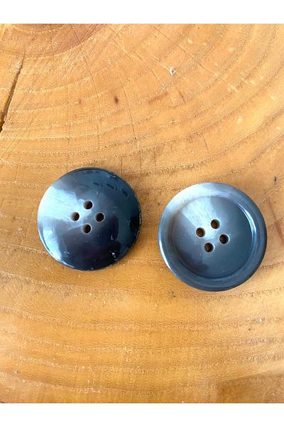 canan dizayn 25 mm (40 Size) Black-Grey Trenchcotton Button (8 Pcs)