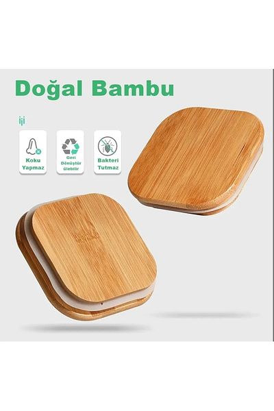 Lizzy 3 Pieces 800 ml Square Luxury Spice Set with Bamboo Lid