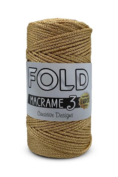 FOLD Glitter Polyester Macrame - Floss No:3 52 Gold 1 mm - 100 Gr - 115 m Supla Bag Floss